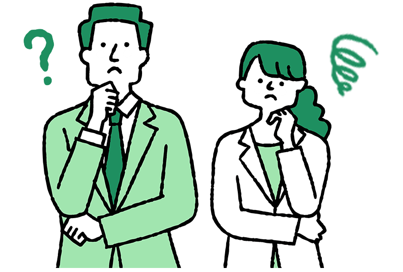 悩む人のイラスト